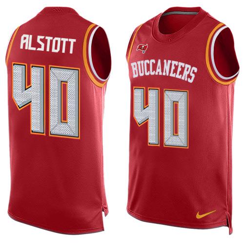 Nike Buccaneers #40 Mike Alstott Red Team Color Men's Stitched NFL Limited Tank Top Jersey - Click Image to Close